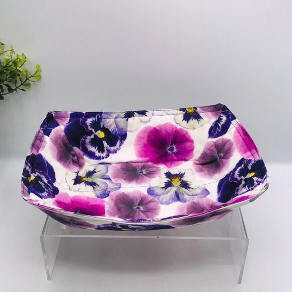 Microwave Takeout Container Cozy! Cozy For Takeout Purple Pansy Print Cottage - Picture 1 of 6